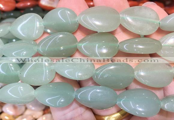 TRBS116 15 inches 13*18mm flat teardrop Green aventurine beads wholesale