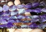 TWBS25 15 inches 13*18mm twist oval amethyst beads wholesale