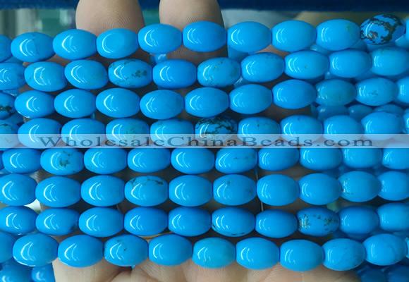 WBBS07 15 inches 7*10mm rice howlite turquoise gemstone beads wholesale
