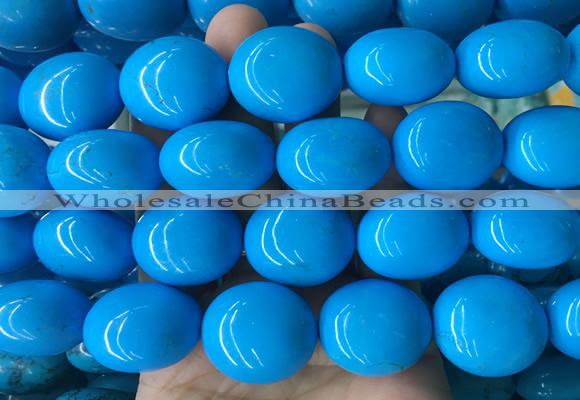 WBBS21 15 inches 23*27mm oval howlite turquoise gemstone beads wholesale