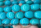 WBBS28 15 inches 23*27mm oval howlite turquoise gemstone beads wholesale