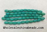 WBBS40 10*14mm carved rice loose howlite turquoise gemstone beads wholesale