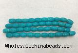 WBBS41 11*15mm carved rice loose howlite turquoise gemstone beads wholesale
