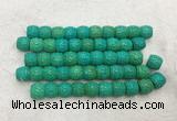 WBBS42 12*13mm carved drum loose howlite turquoise gemstone beads wholesale