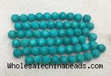 WBBS45 12mm carved round loose howlite turquoise gemstone beads wholesale