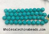 WBBS49 16mm carved round loose howlite turquoise gemstone beads wholesale