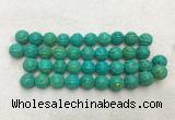 WBBS50 16mm carved round loose howlite turquoise gemstone beads wholesale