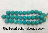 WBBS54 18mm carved round loose howlite turquoise gemstone beads wholesale