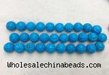 WBBS55 18mm carved round loose howlite turquoise gemstone beads wholesale