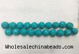 WBBS56 20mm carved round loose howlite turquoise gemstone beads wholesale