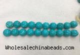 WBBS57 20mm carved round loose howlite turquoise gemstone beads wholesale