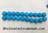 WBBS61 20mm carved round loose howlite turquoise gemstone beads wholesale